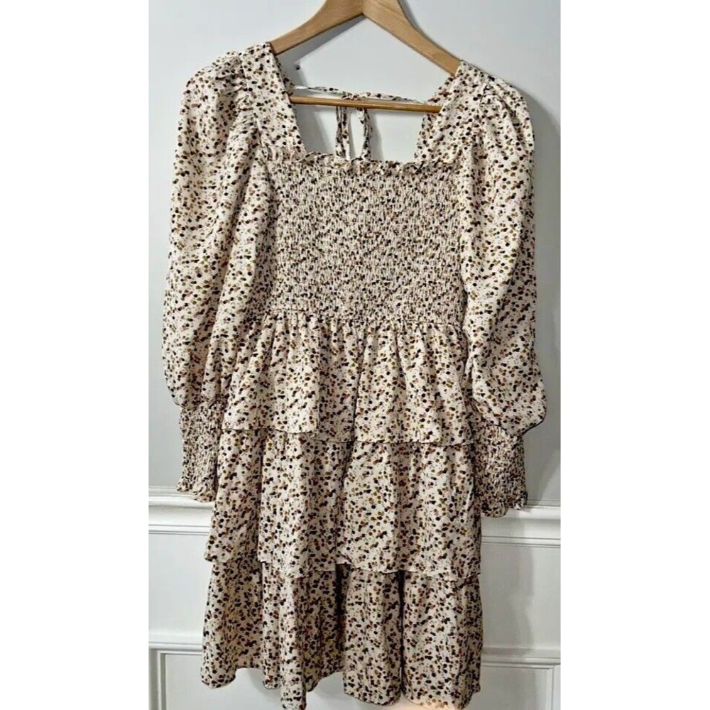 Byinn’s Flowy Flower Print Dress Small NWT Boho Short Ruffles A6